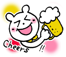 White bear happy sticker sticker #3094921