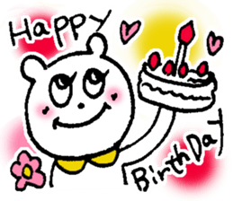 White bear happy sticker sticker #3094928