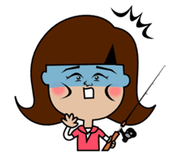 Fishing Girl Rika-chan sticker #3100545