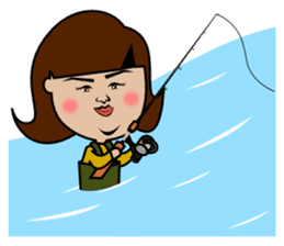 Fishing Girl Rika-chan sticker #3100555