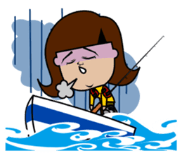 Fishing Girl Rika-chan sticker #3100557