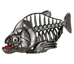 Steel frame piranha Kowalski sticker #3106747