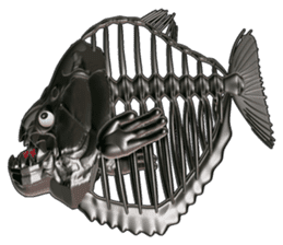 Steel frame piranha Kowalski sticker #3106767