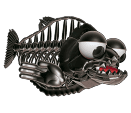 Steel frame piranha Kowalski sticker #3106781