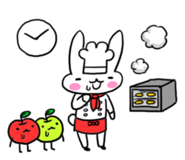 Cheerful patissier's rabbit & apple Ver2 sticker #3107468