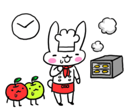 Cheerful patissier's rabbit & apple Ver2 sticker #3107468