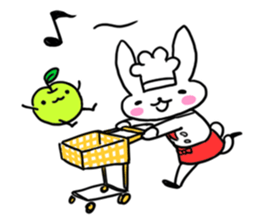 Cheerful patissier's rabbit & apple Ver2 sticker #3107475