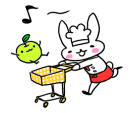 Cheerful patissier's rabbit & apple Ver2 sticker #3107475