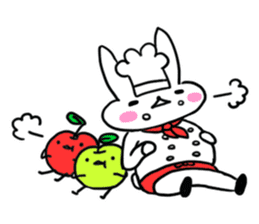 Cheerful patissier's rabbit & apple Ver2 sticker #3107478