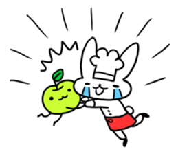 Cheerful patissier's rabbit & apple Ver2 sticker #3107479