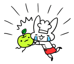 Cheerful patissier's rabbit & apple Ver2 sticker #3107479