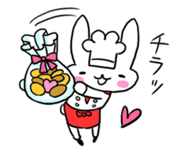 Cheerful patissier's rabbit & apple Ver2 sticker #3107482