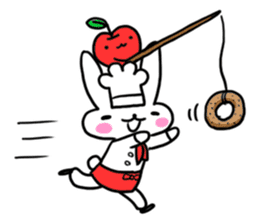 Cheerful patissier's rabbit & apple Ver2 sticker #3107483