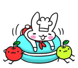 Cheerful patissier's rabbit & apple Ver2 sticker #3107489