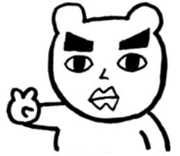 human face bear sticker #3110680