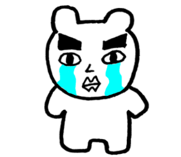 human face bear sticker #3110691