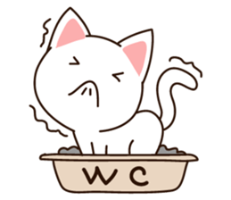 Little white meow sticker #3111230