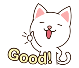 Little white meow sticker #3111236