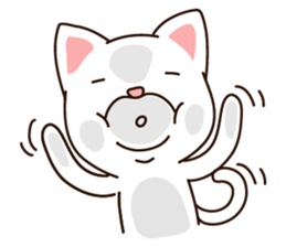 Little white meow sticker #3111240