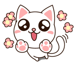 Little white meow sticker #3111248