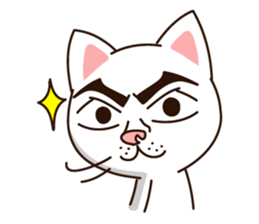 Little white meow sticker #3111255