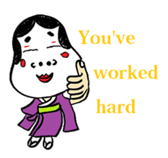 Okame and Hyottoko -English edition- sticker #3112530