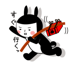 Black rabbit and gray cat2 sticker #3115749