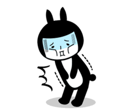 Black rabbit and gray cat2 sticker #3115758