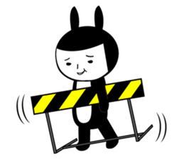 Black rabbit and gray cat2 sticker #3115765