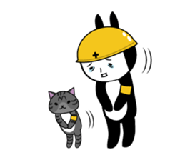 Black rabbit and gray cat2 sticker #3115770