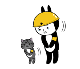 Black rabbit and gray cat2 sticker #3115770