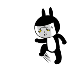 Black rabbit and gray cat2 sticker #3115771