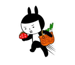 Black rabbit and gray cat2 sticker #3115773