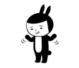 Black rabbit and gray cat2 sticker #3115780