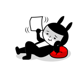 Black rabbit and gray cat2 sticker #3115786