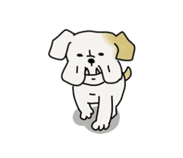 An ugly and cute(kawaii) dog sticker #3118444