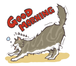 long hair cats sticker #3119509