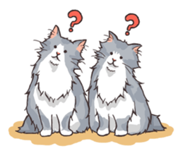 long hair cats sticker #3119513