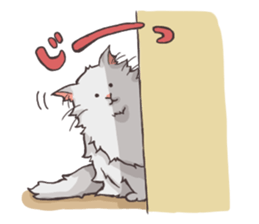 long hair cats sticker #3119518