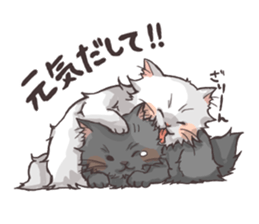 long hair cats sticker #3119531