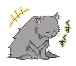 long hair cats sticker #3119534