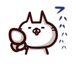 Unrestrained white cat sticker #3120071