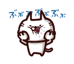 Unrestrained white cat sticker #3120074