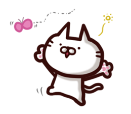 Unrestrained white cat sticker #3120086