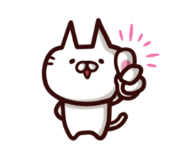 Unrestrained white cat sticker #3120089