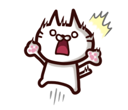 Unrestrained white cat sticker #3120101