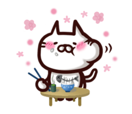 Unrestrained white cat sticker #3120103