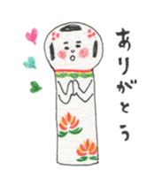 kokeshi&daruma sticker #3122591