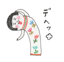 kokeshi&daruma sticker #3122595