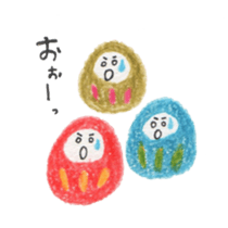 kokeshi&daruma sticker #3122604